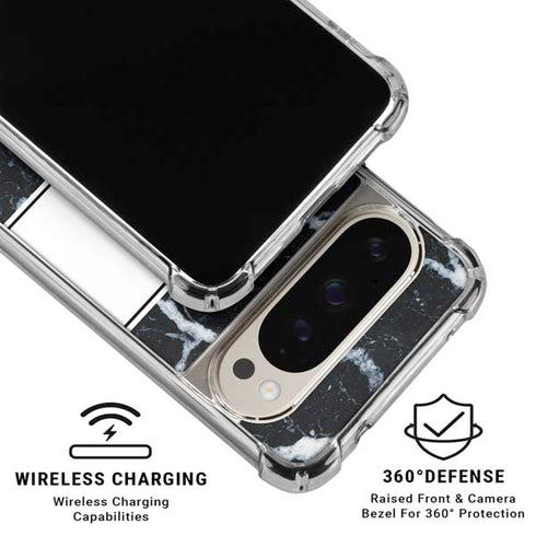 NBA Brooklyn Nets Marble Pixel 9/9 Pro Clear Case